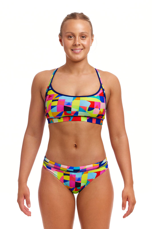Funkita Ladies Sports Top On The Grid-GB Swimwear