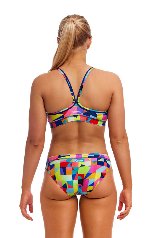 Funkita Ladies Sports Top On The Grid-GB Swimwear