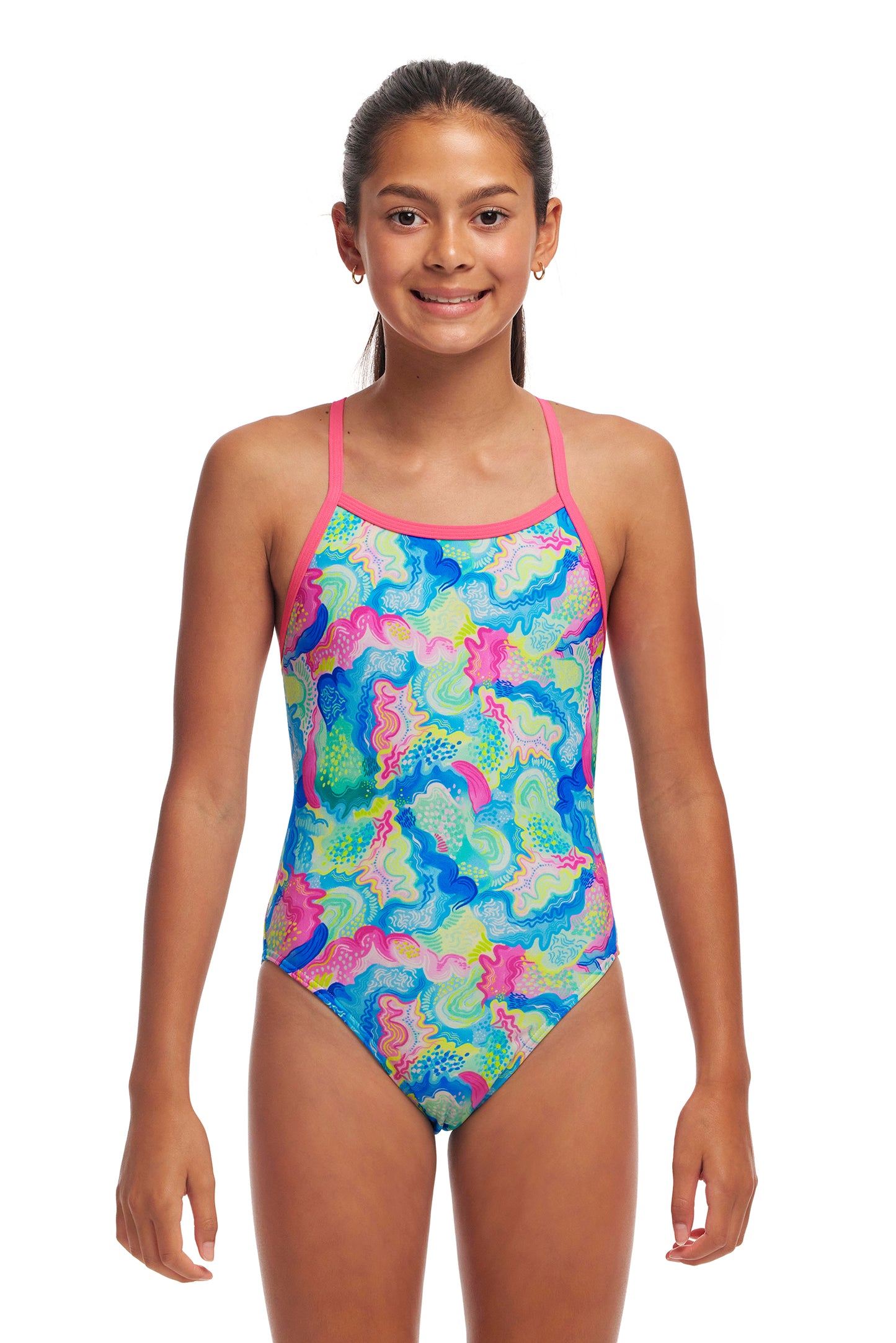 Funkita Girls Single Strap One Piece Olive Oily
