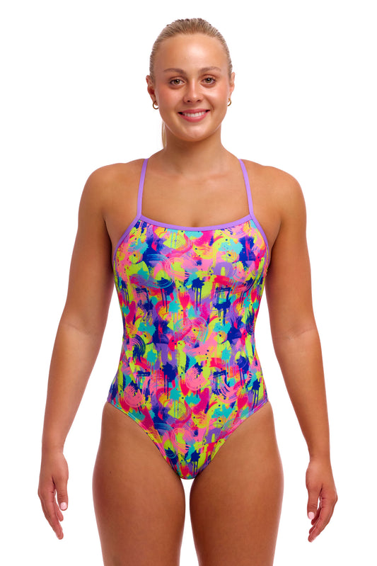 NEW! Funkita Ladies Single Strap One Piece Mess Match-front view