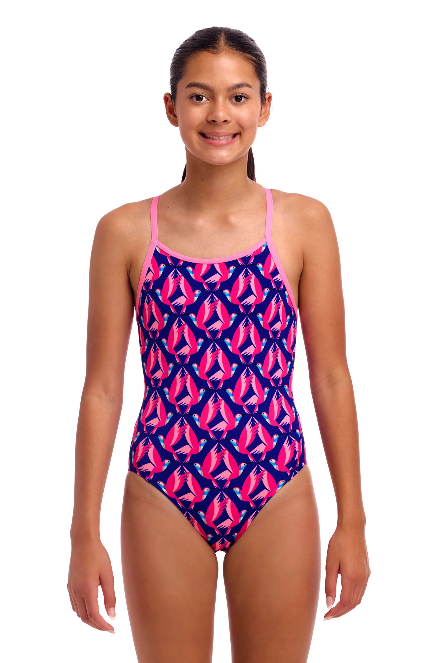 NEW! Funkita Girls Diamond Back One Piece Ho Hum-front view