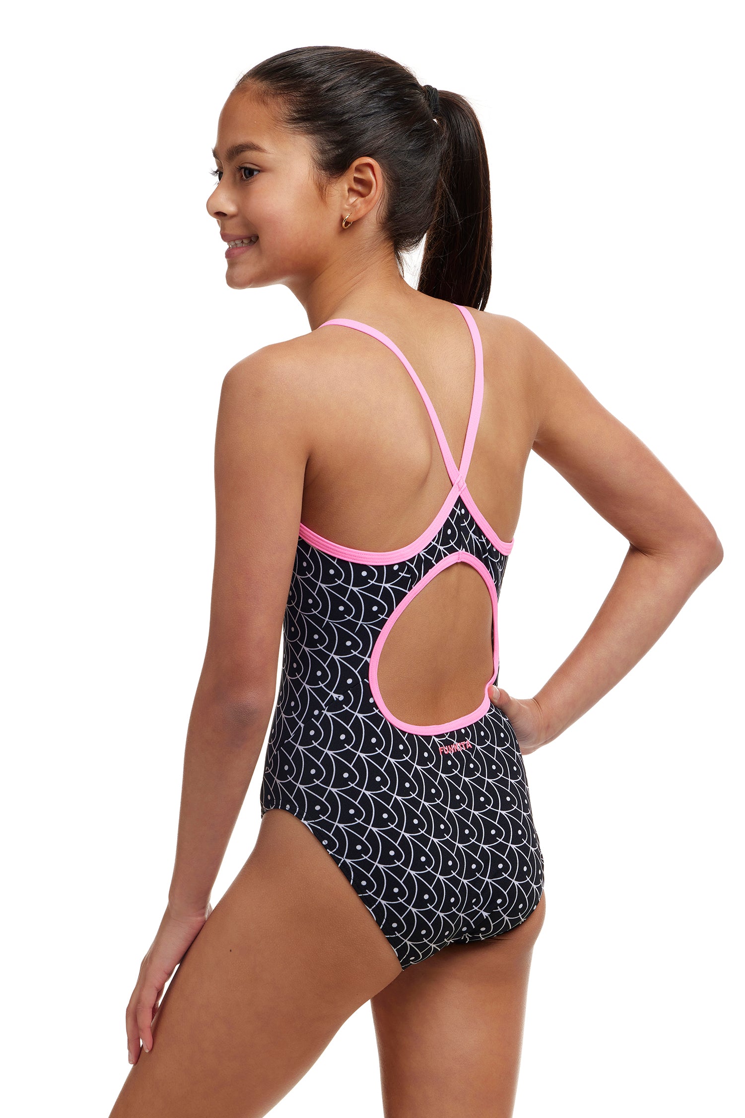 Funkita Girls Diamond Back One Piece Summer Fish-GB Swimwear