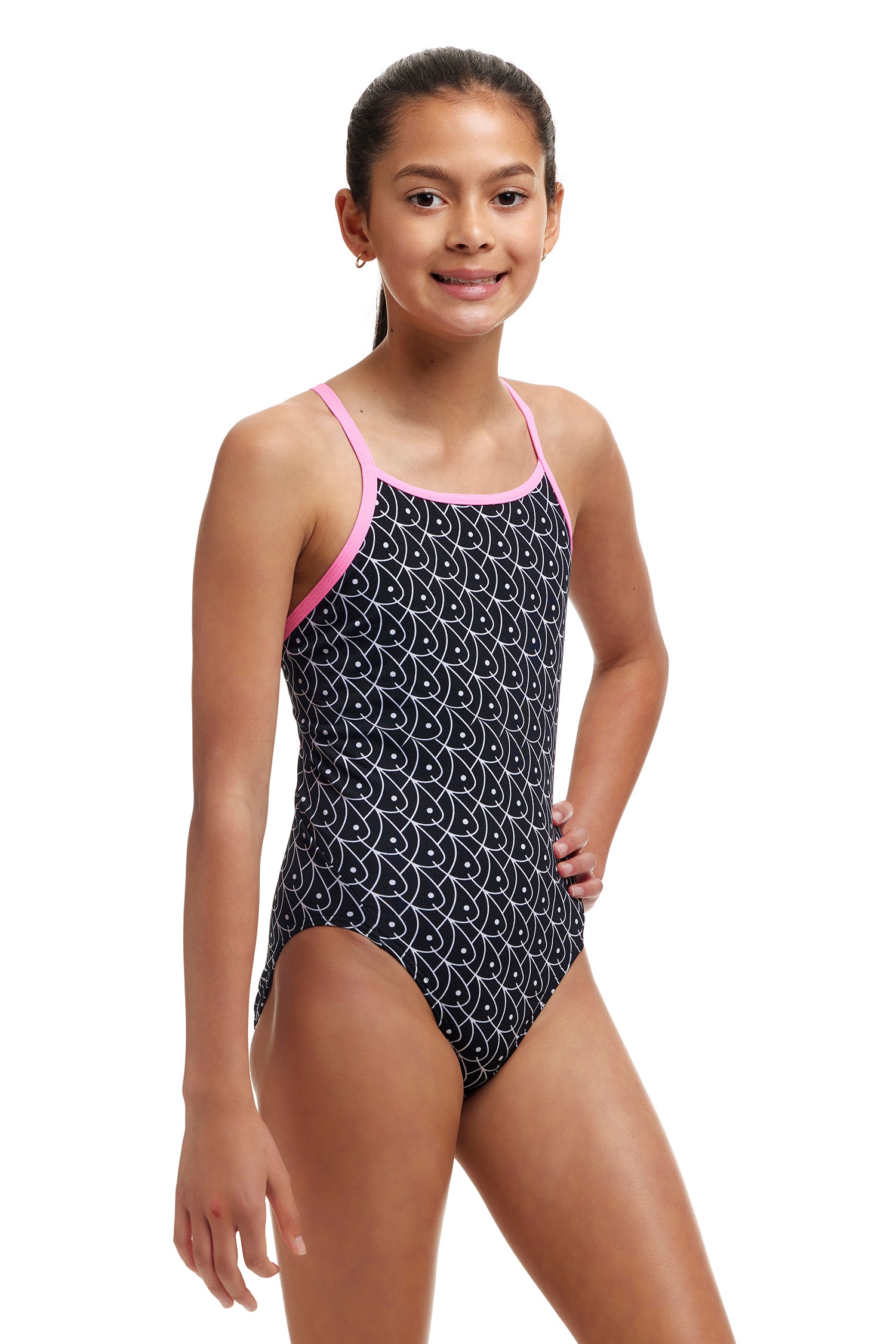 Funkita Girls Diamond Back One Piece Summer Fish-GB Swimwear