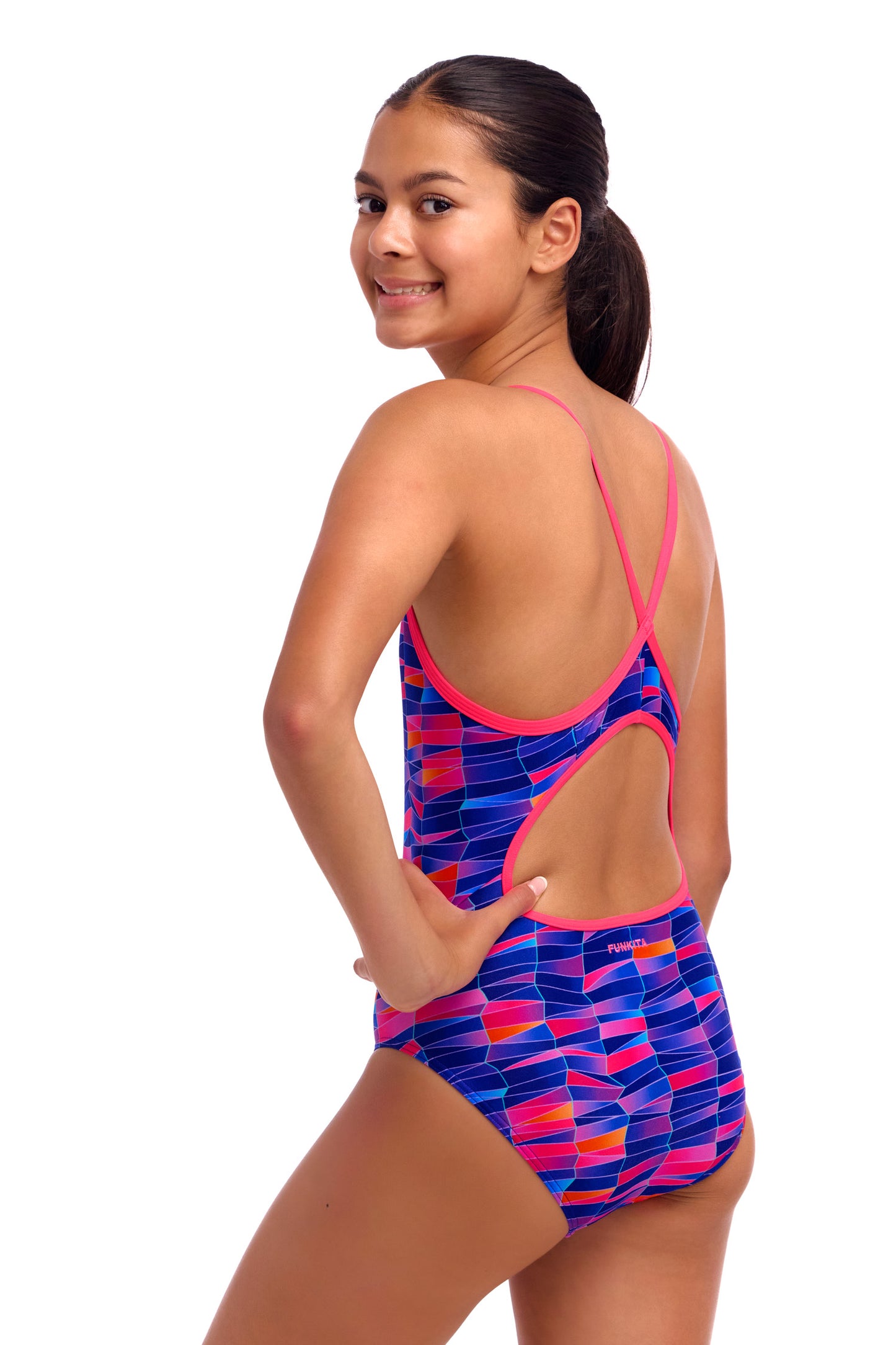 NEW! Funkita Girls Diamond Back One Piece Warped Waves