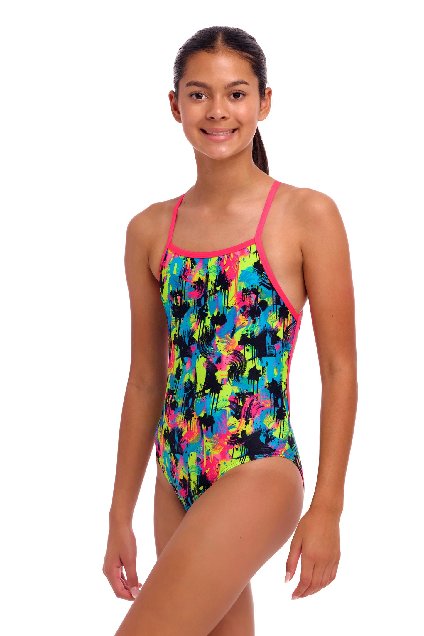 NEW! Funkita Girls Strapped In One Piece Blotchy Babe