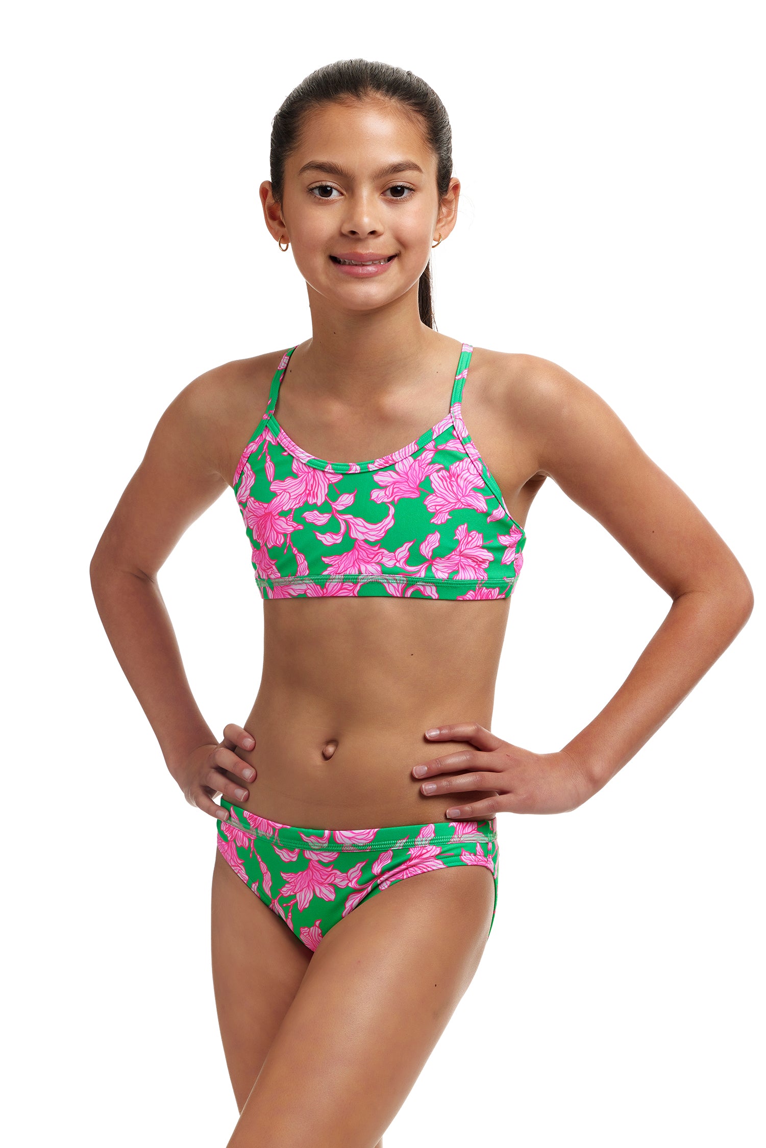 LAST ONE! Funkita Girls Racerback Two Piece Blossom Fly-GB Swimwear