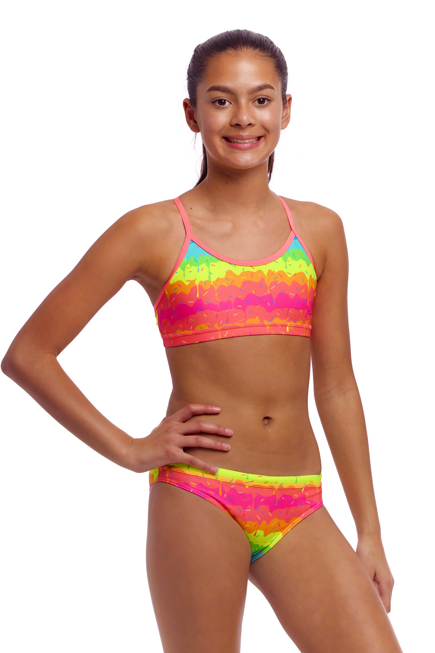 NEW! Funkita Girls Racerback Two Piece Melting Mayhem-3-GB Swimwear