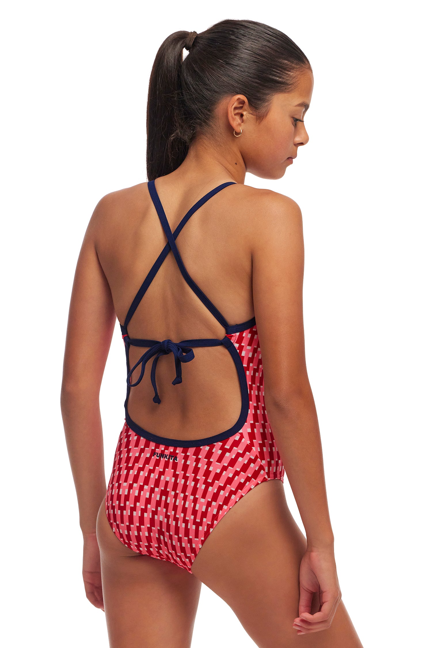 Funkita Girls Tie Me Tight One Piece Red Head-GB Swimwear
