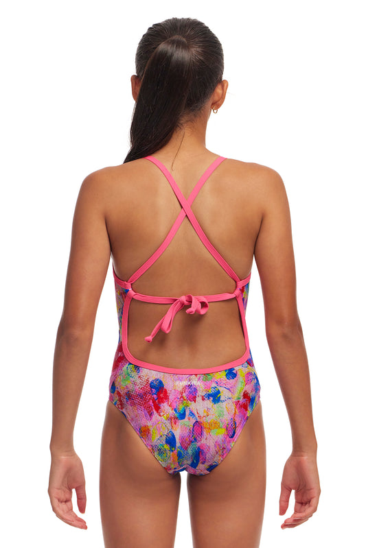 Funkita Girls Tie Me Tight One Piece Smudgie Buddy, rear view showing tie back