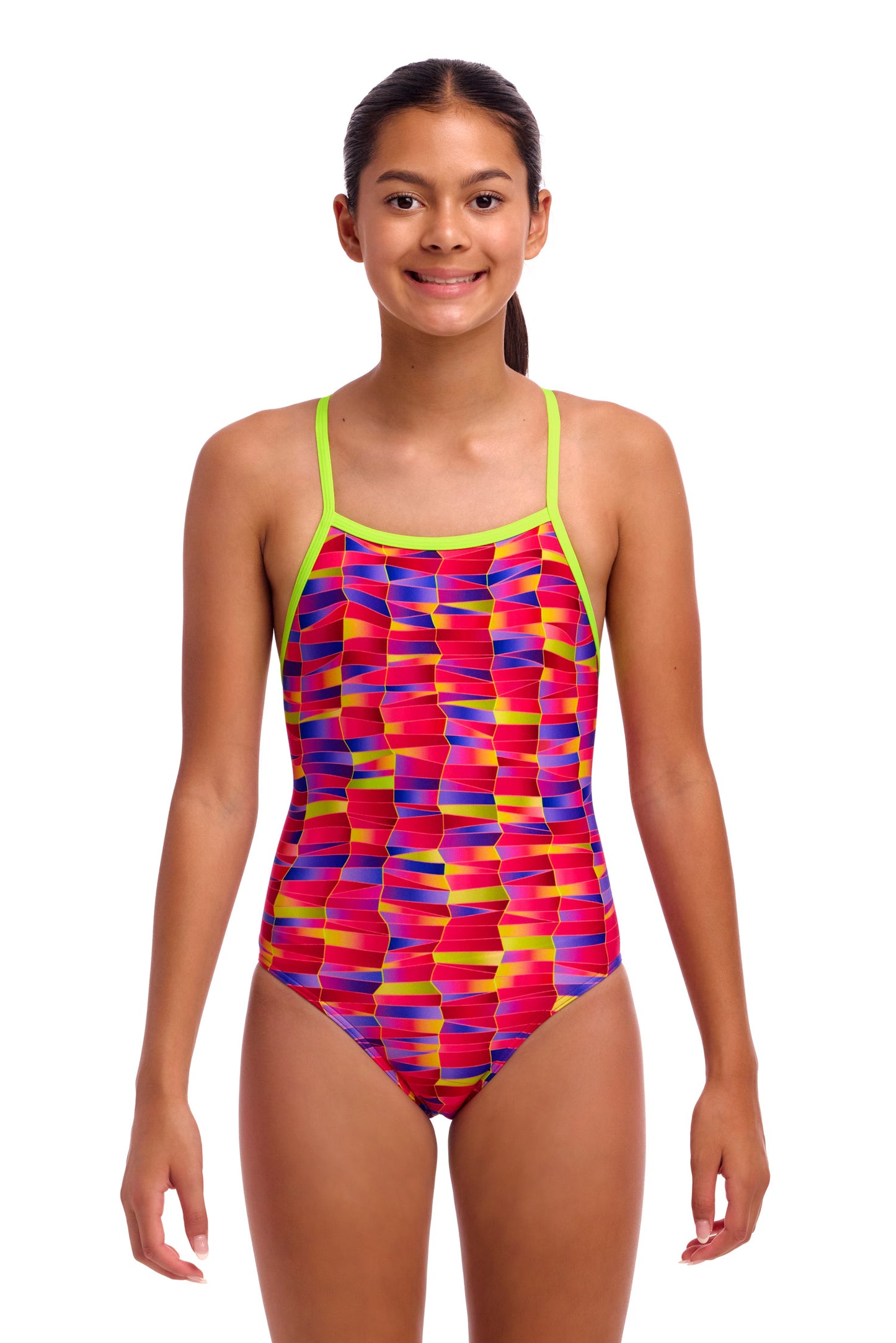 NEW! Funkita Girls Tie Me Tight One Piece Wriggle Walls-front view