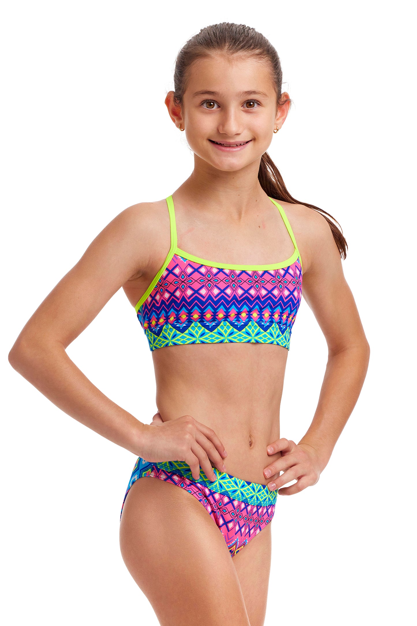 Funkita Girls Swim Crop Top Kris Kringle