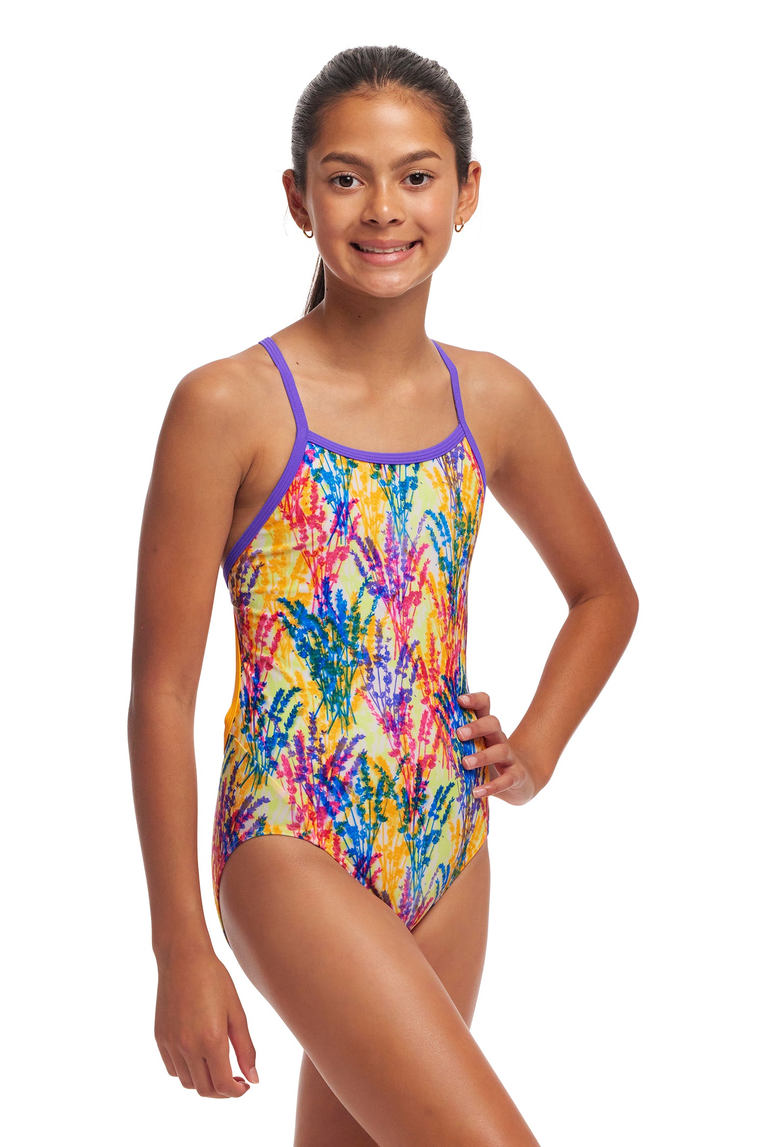 Funkita Girls Twisted One Piece Strike A Posy-GB Swimwear