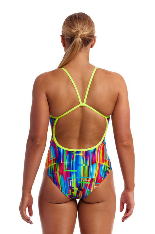 NEW PERIOD PROOF! Funkita Ladies Single Strap Secure One Piece The Glitch-GB Swimwear
