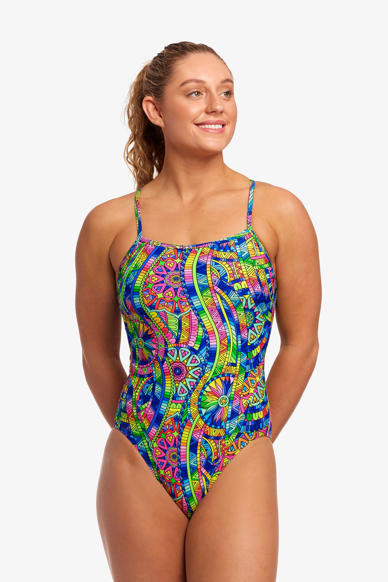 LAST ONE! Funkita Ladies Single Strap One Piece Spin The Bottle-GB Swimwear