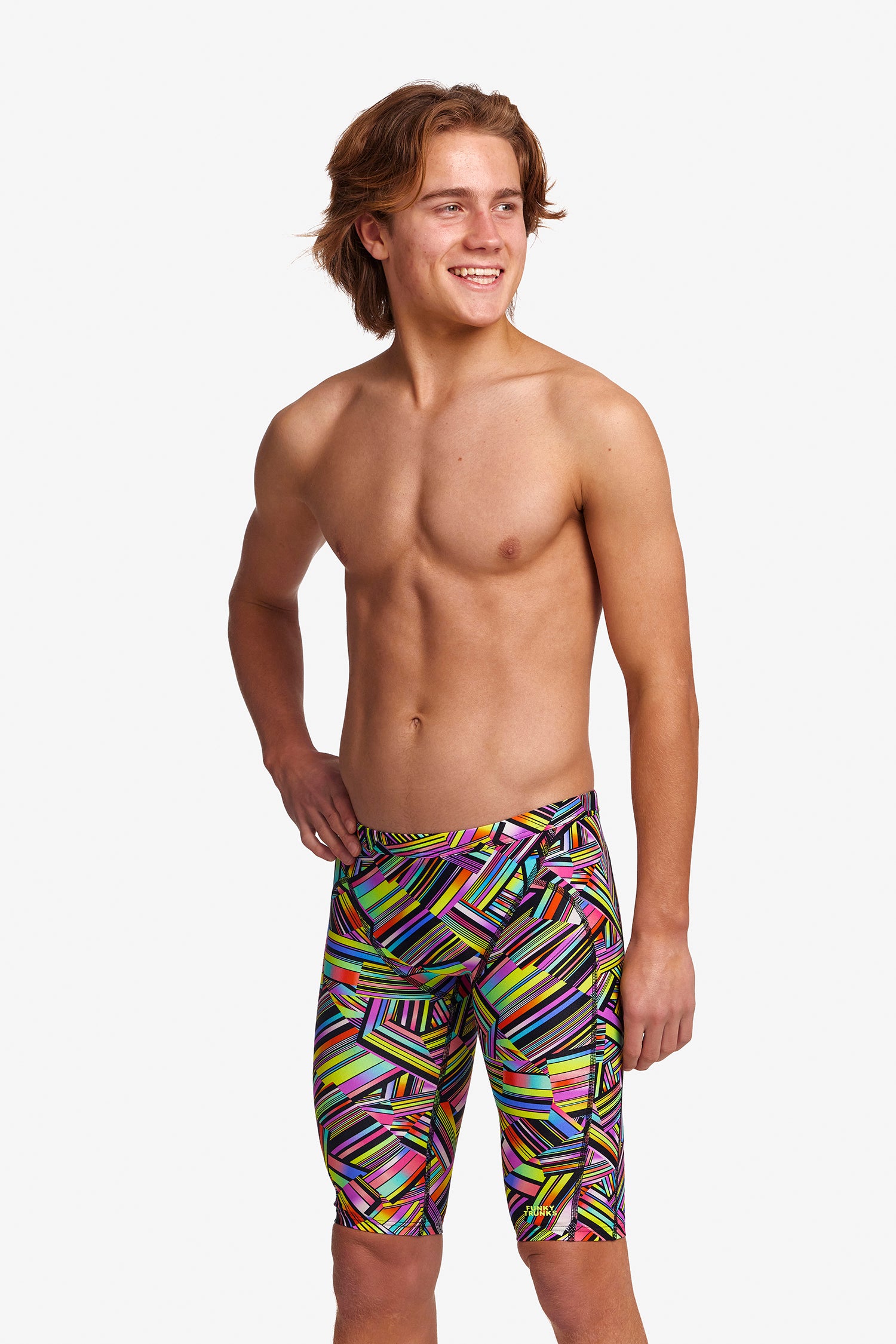 LAST ONE! Funky Trunks Boys Training Jammers Strip Straps-GB Swimwear
