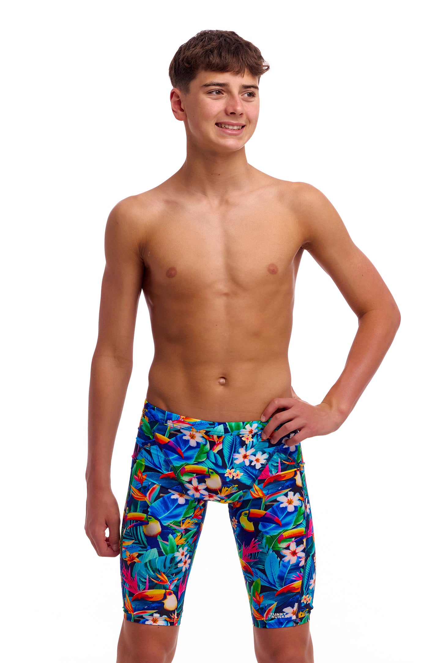 NEW! Funky Trunks Boys Training Jammers Birdie Wordie