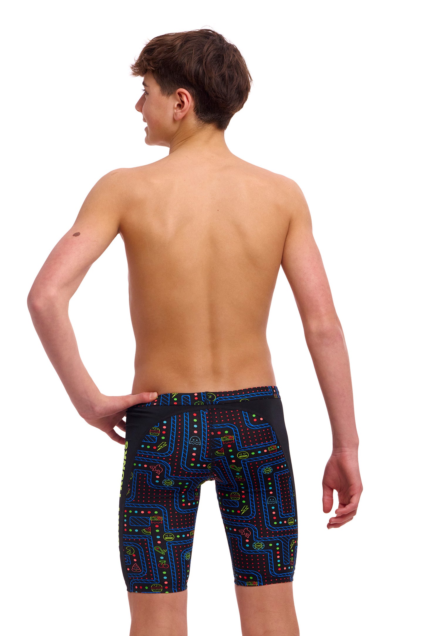 Funky Trunks Boys Training Jammers Chomp Chomp, rear view