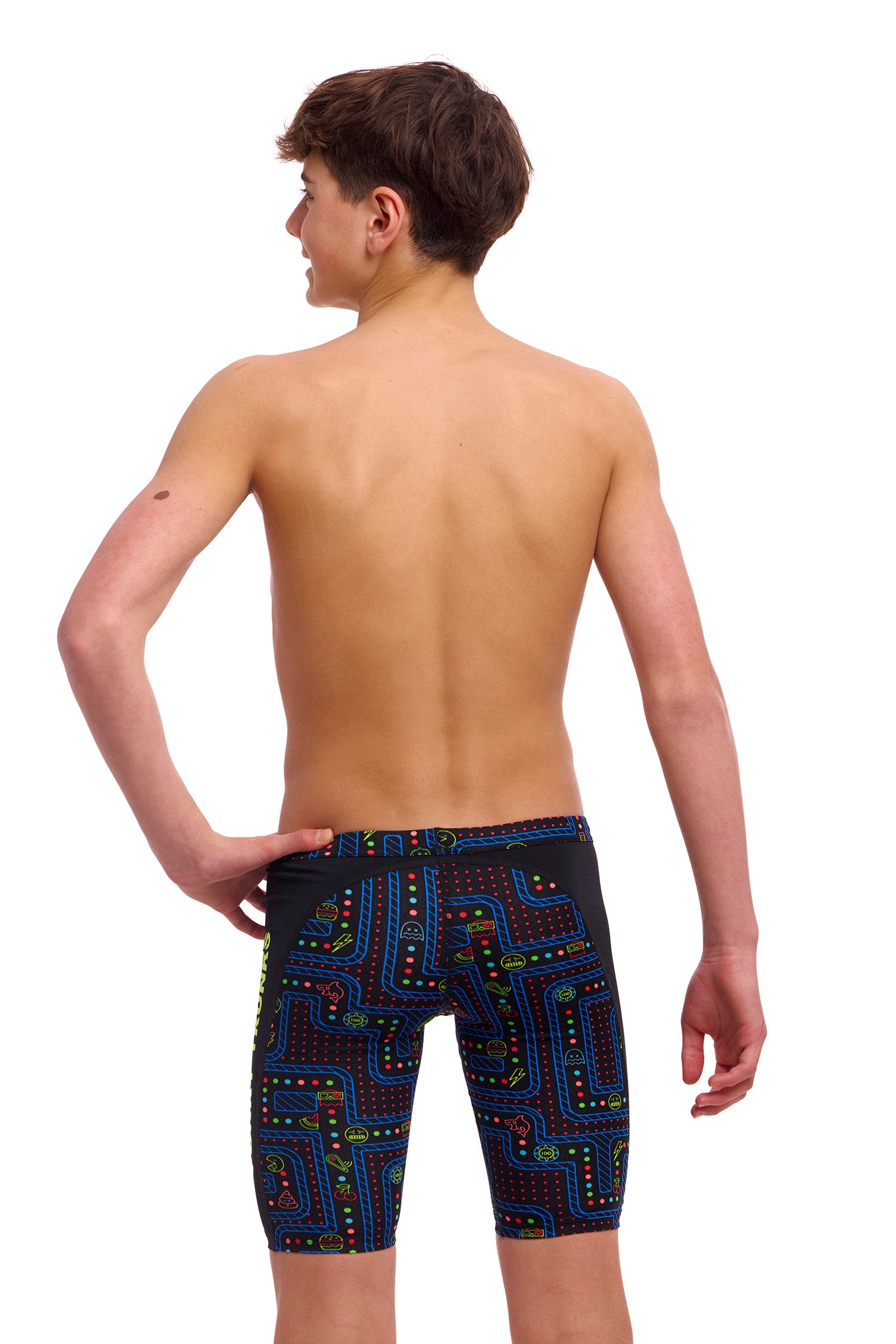Funky Trunks Boys Training Jammers Chomp Chomp, rear view