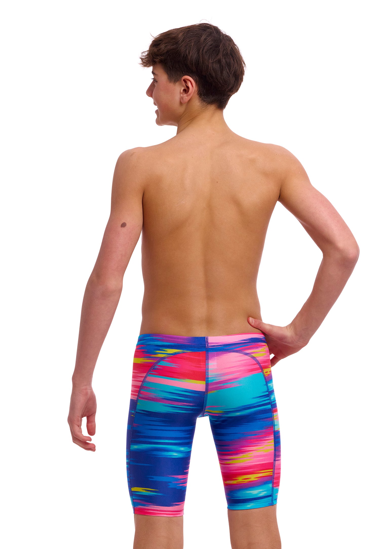 Funky Trunks Lost Ocean Boys Training Jammers, back view showing waistband and fit