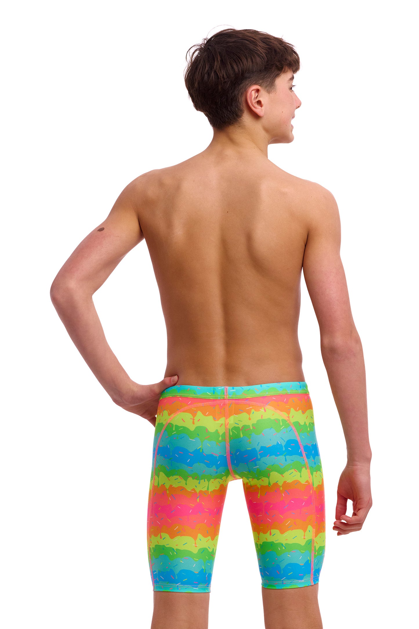 Funky Trunks Lost Ocean Boys Training Jammers back view showing waistband and fit