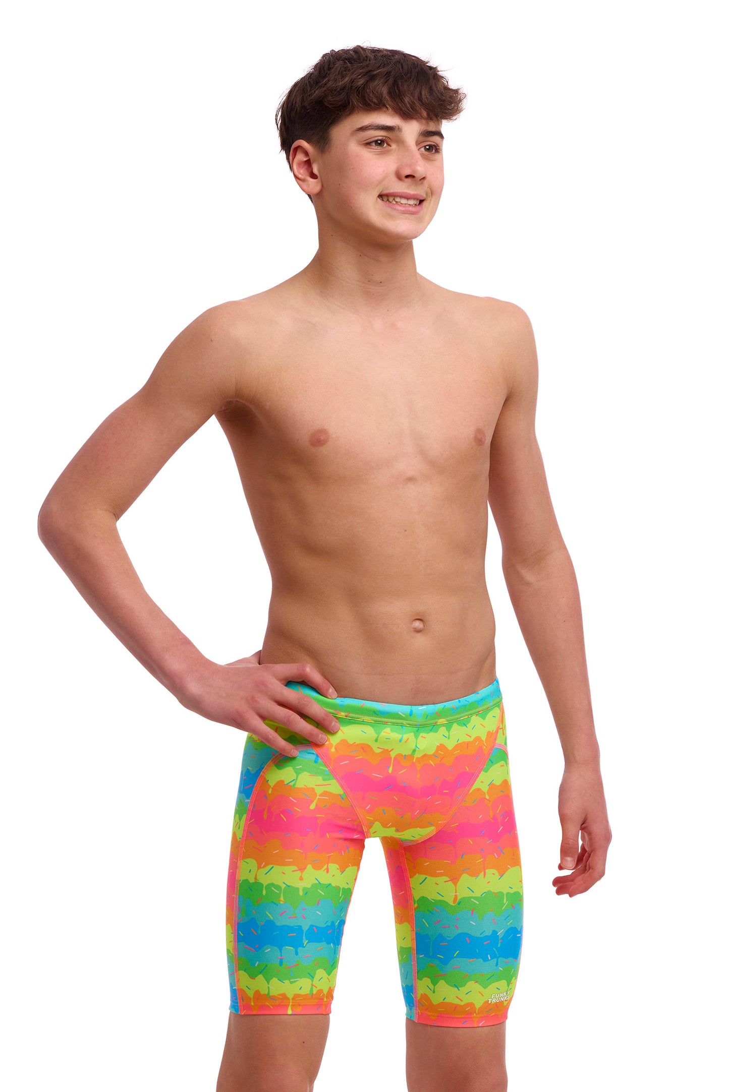 NEW! Funky Trunks Boys Training Jammers Melting Mayhem-3-GB Swimwear