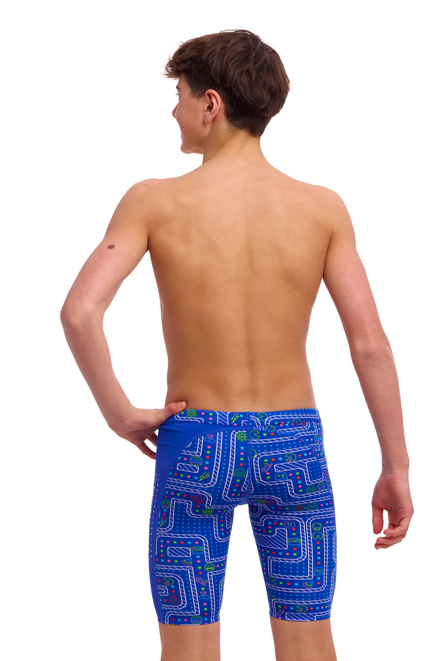 Funky Trunks Boys Training Jammers Much Munchies, rear view