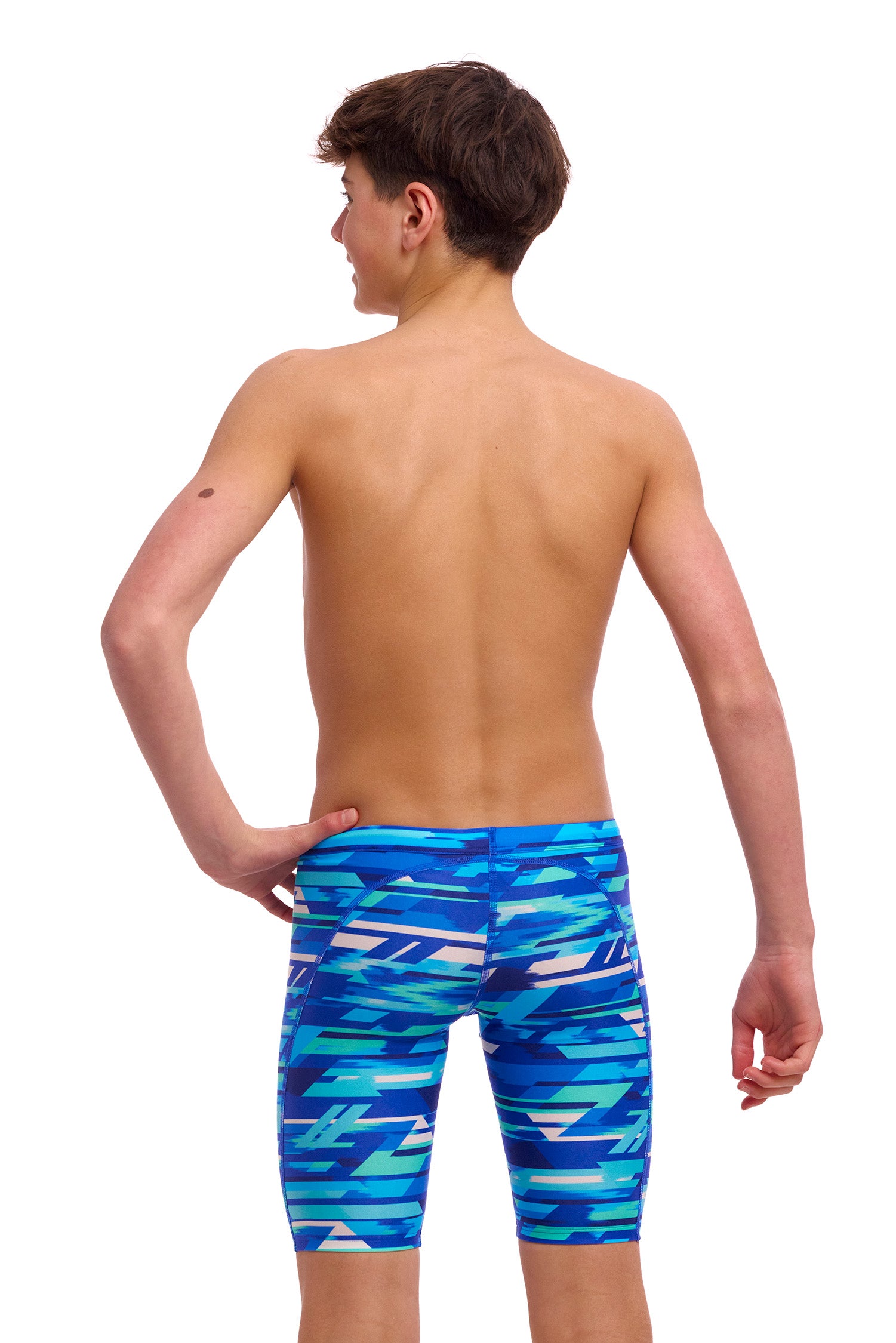 Funky Trunks Boys Training Jammers Pace Racer, rear view