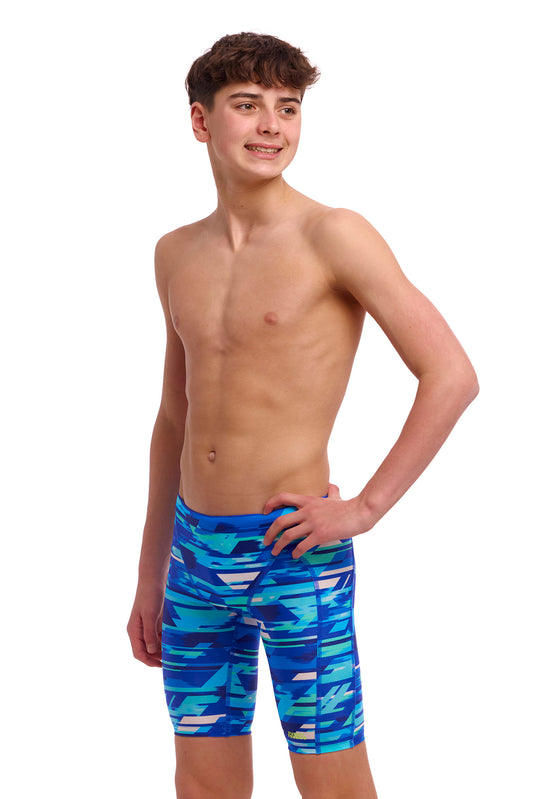 LAST ONE! Funky Trunks Boys Training Jammers Pace Racer-GB Swimwear