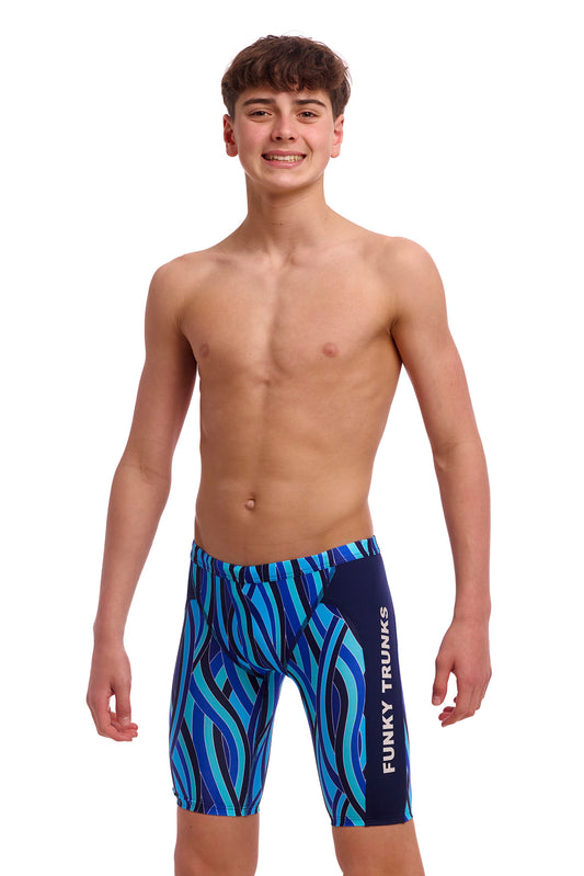 Funky Trunks Boys Training Jammers Snork City Front View Chlorine Resistant Swimwear