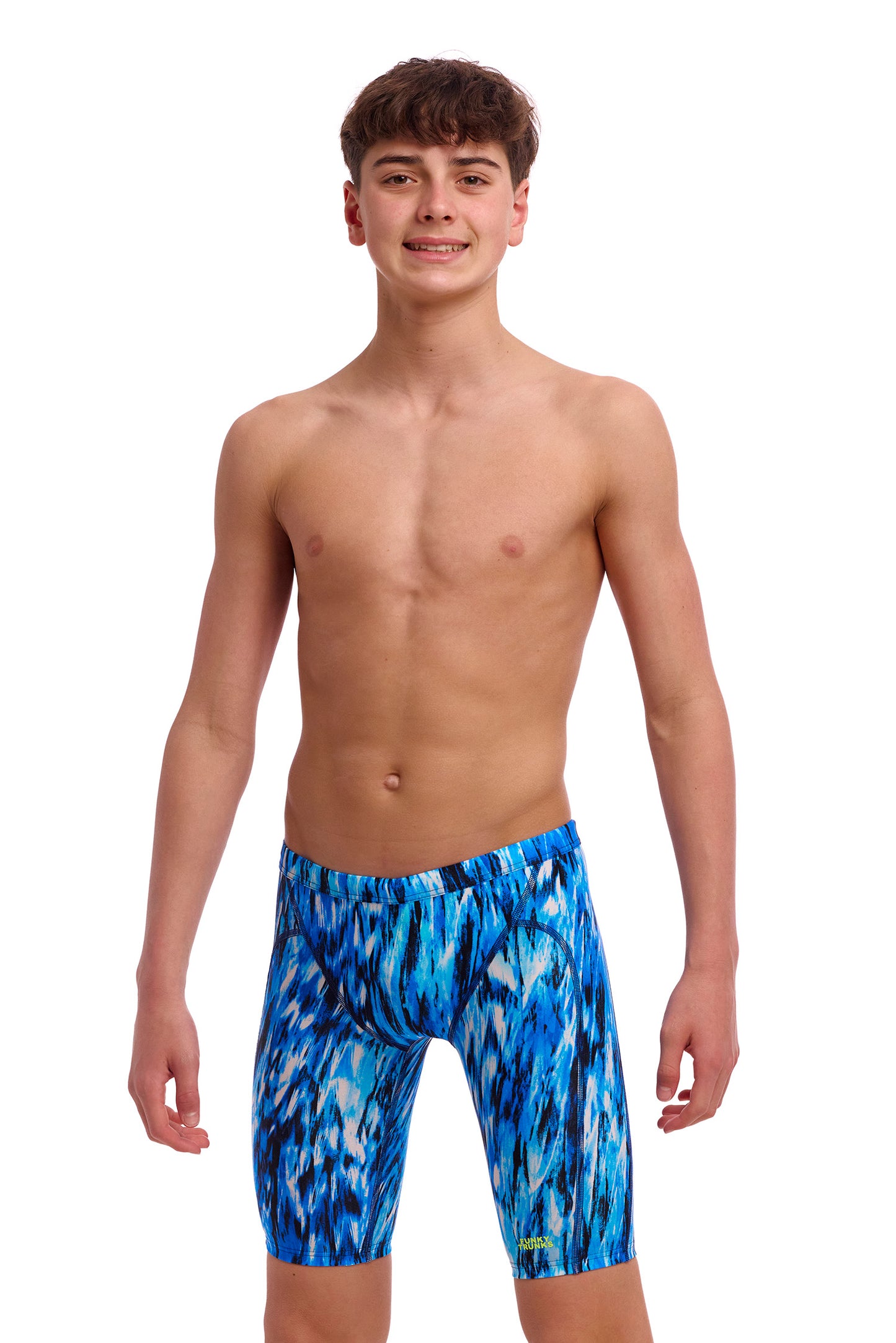 Funky Trunks Boys Training Jammers Wing Streak Front View Chlorine Resistant Swimwear