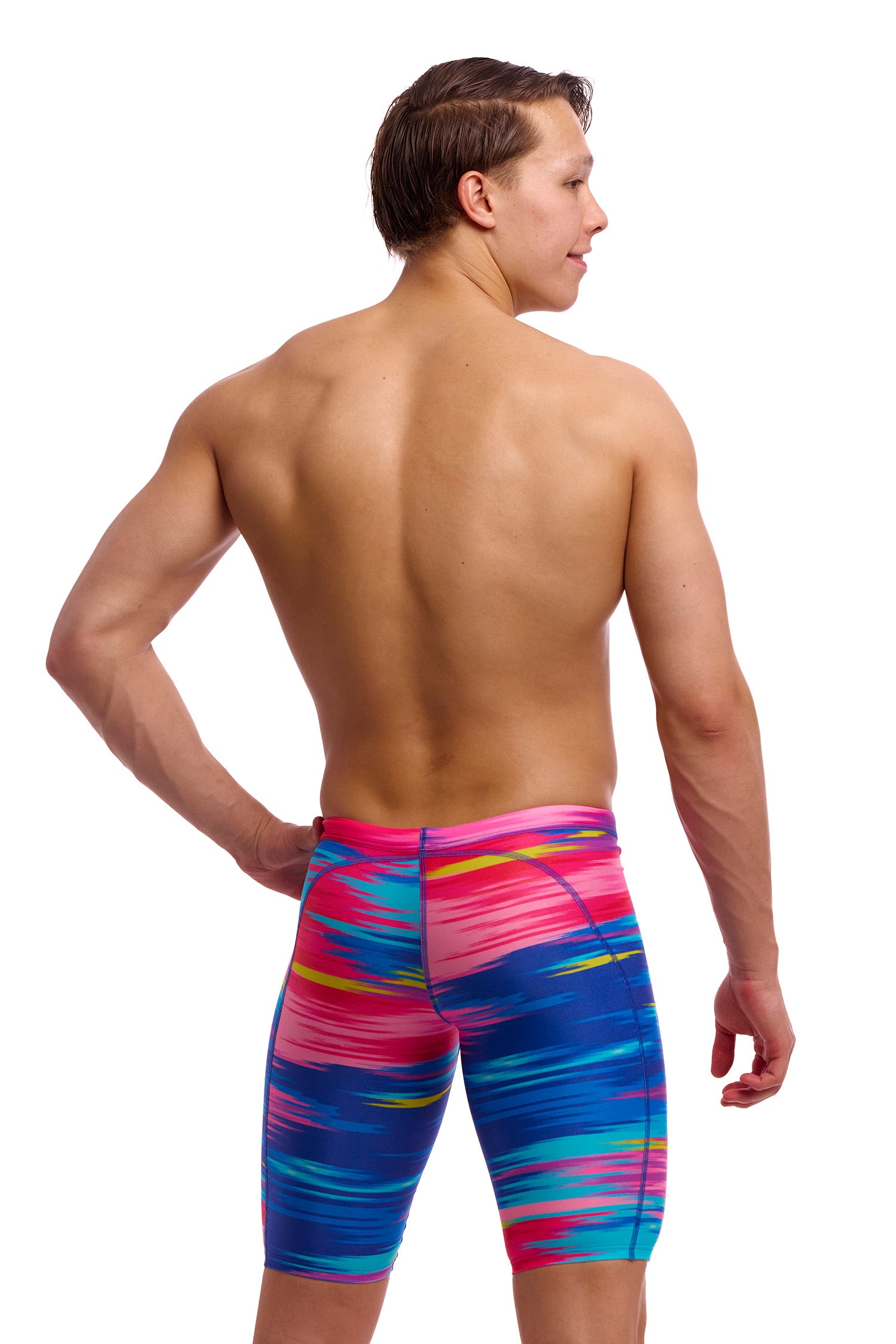 Funky Trunks Mens Training Jammers Lost Ocean, back view showing waistband and fit