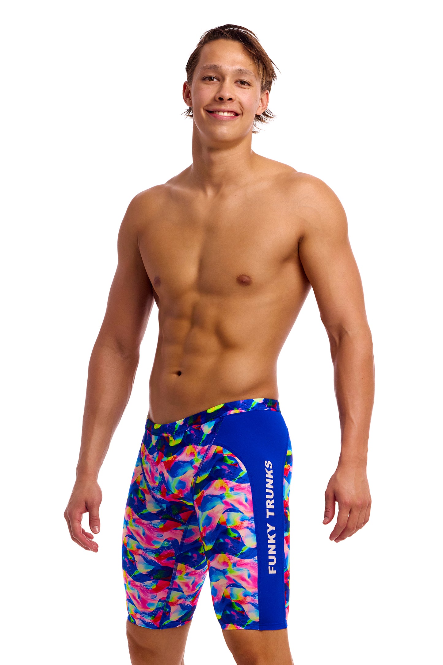 NEW! Funky Trunks Mens Training Jammers Wet Wave-front view