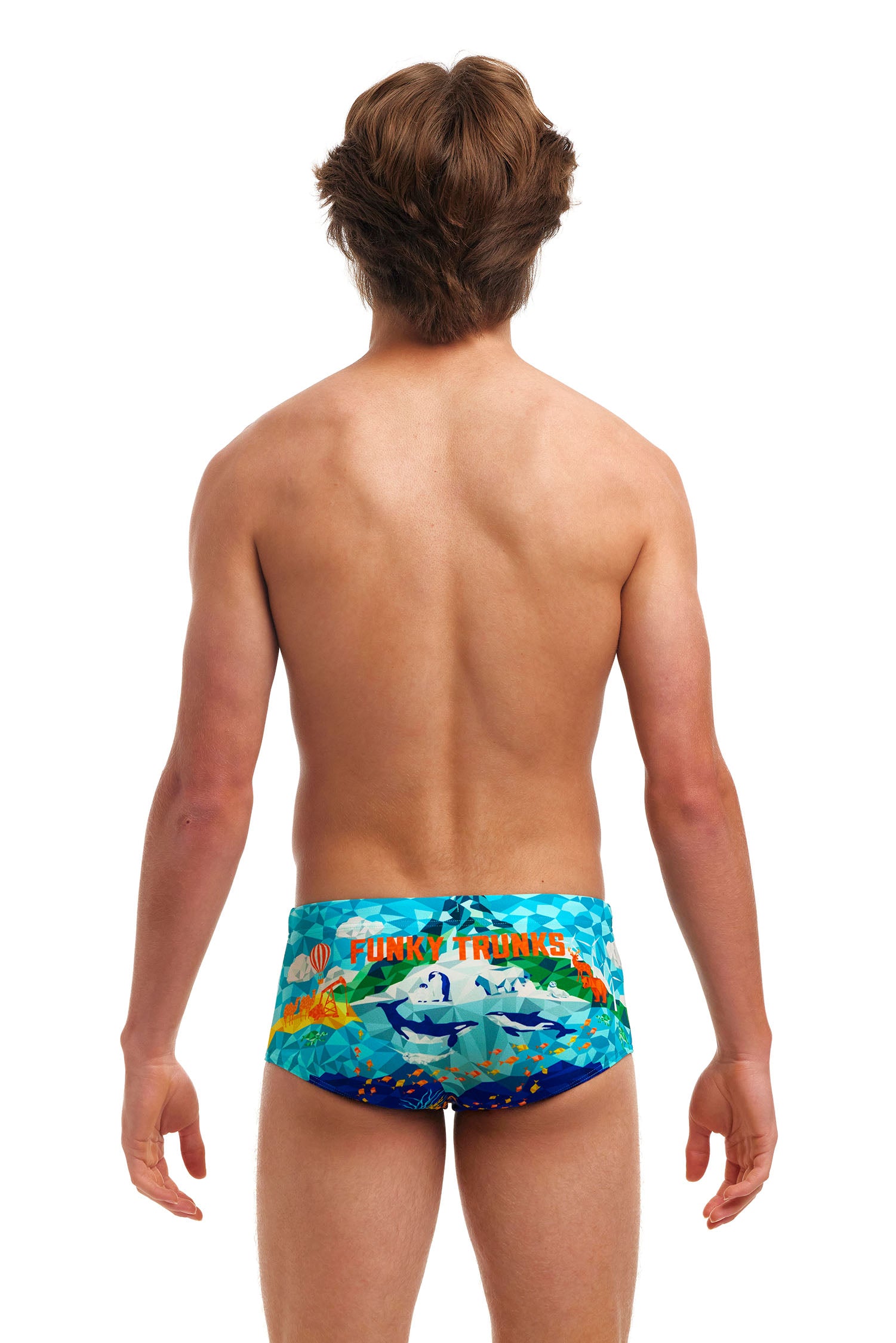 Funky Trunks Boys Sidewinder Trunks Wildermess, rear view