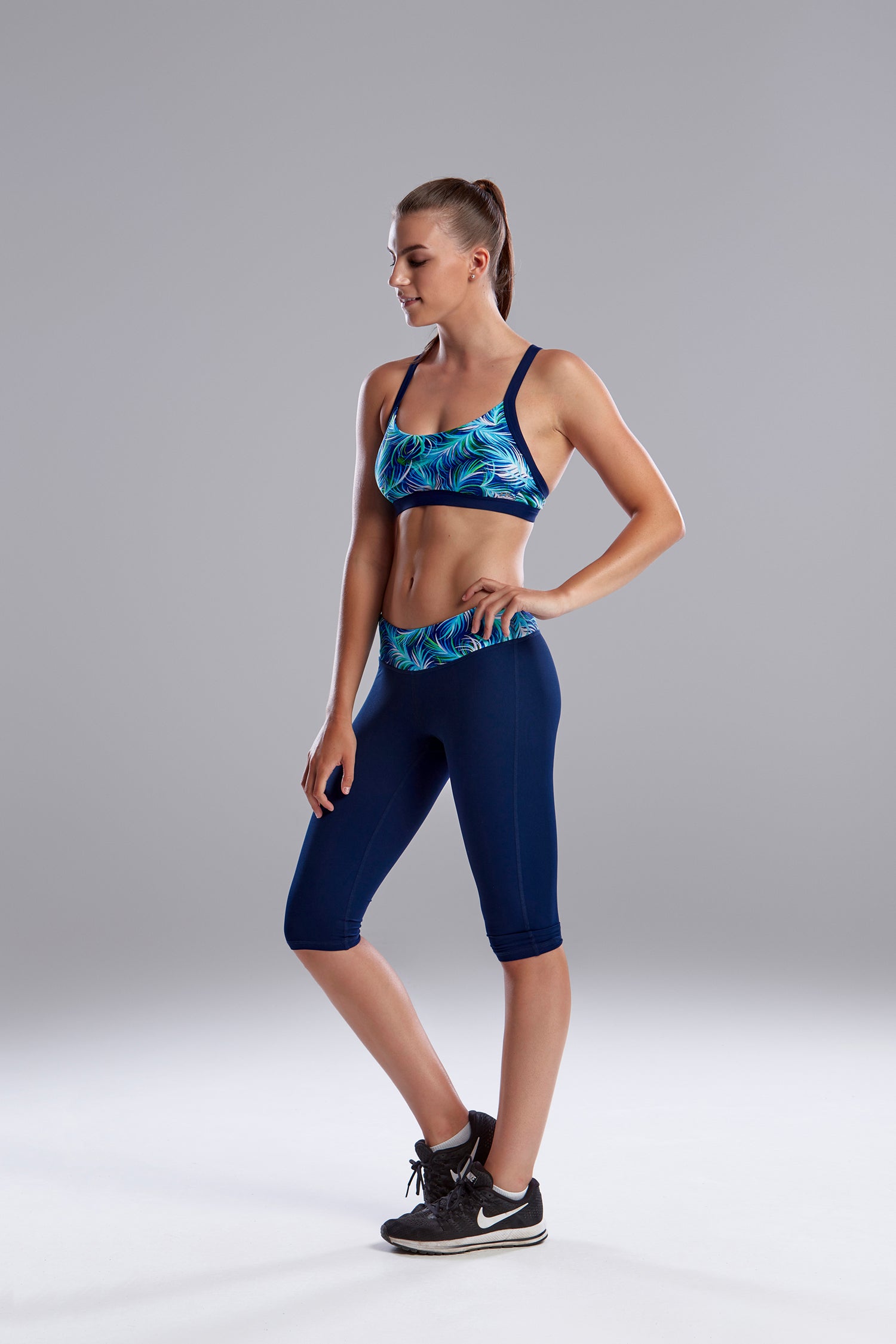 Funkita Fit Ladies Bondage Crop Top Palm Beach-GB Swimwear