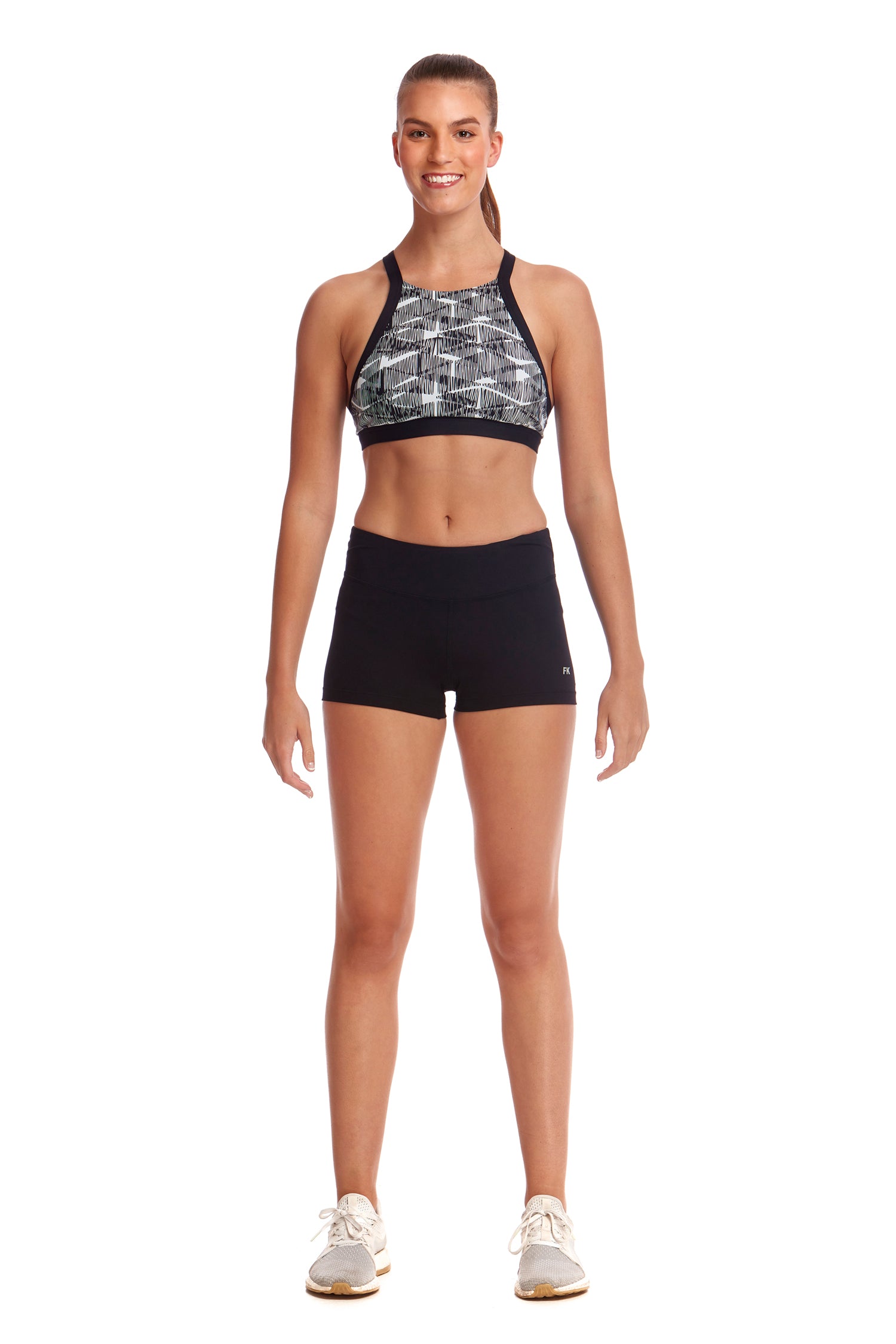 Funkita Fit Ladies High Neck Crop Top Bar Tack-GB Swimwear