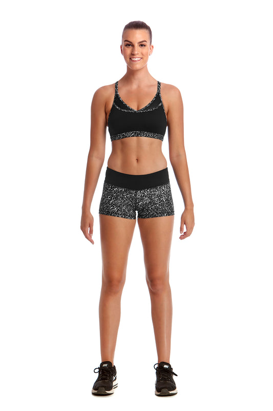 Funkita Fit Ladies Strap In Sports Crop Top Swept Away-GB Swimwear
