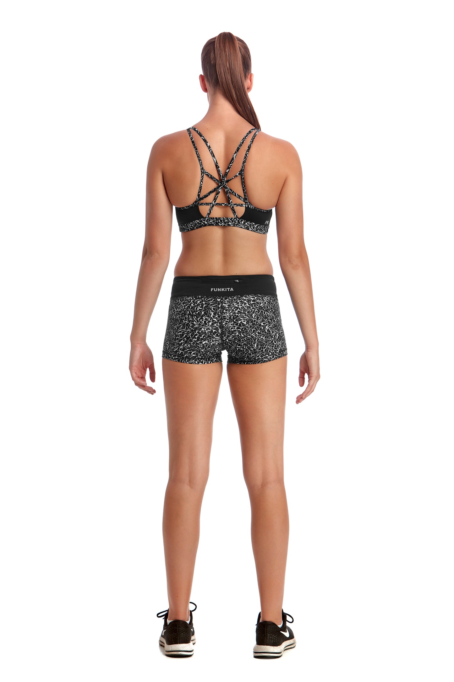 Funkita Fit Ladies Strap In Sports Crop Top Swept Away