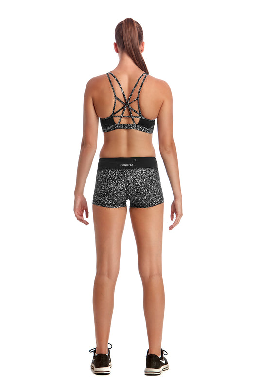 Funkita Fit Ladies Strap In Sports Crop Top Swept Away-GB Swimwear