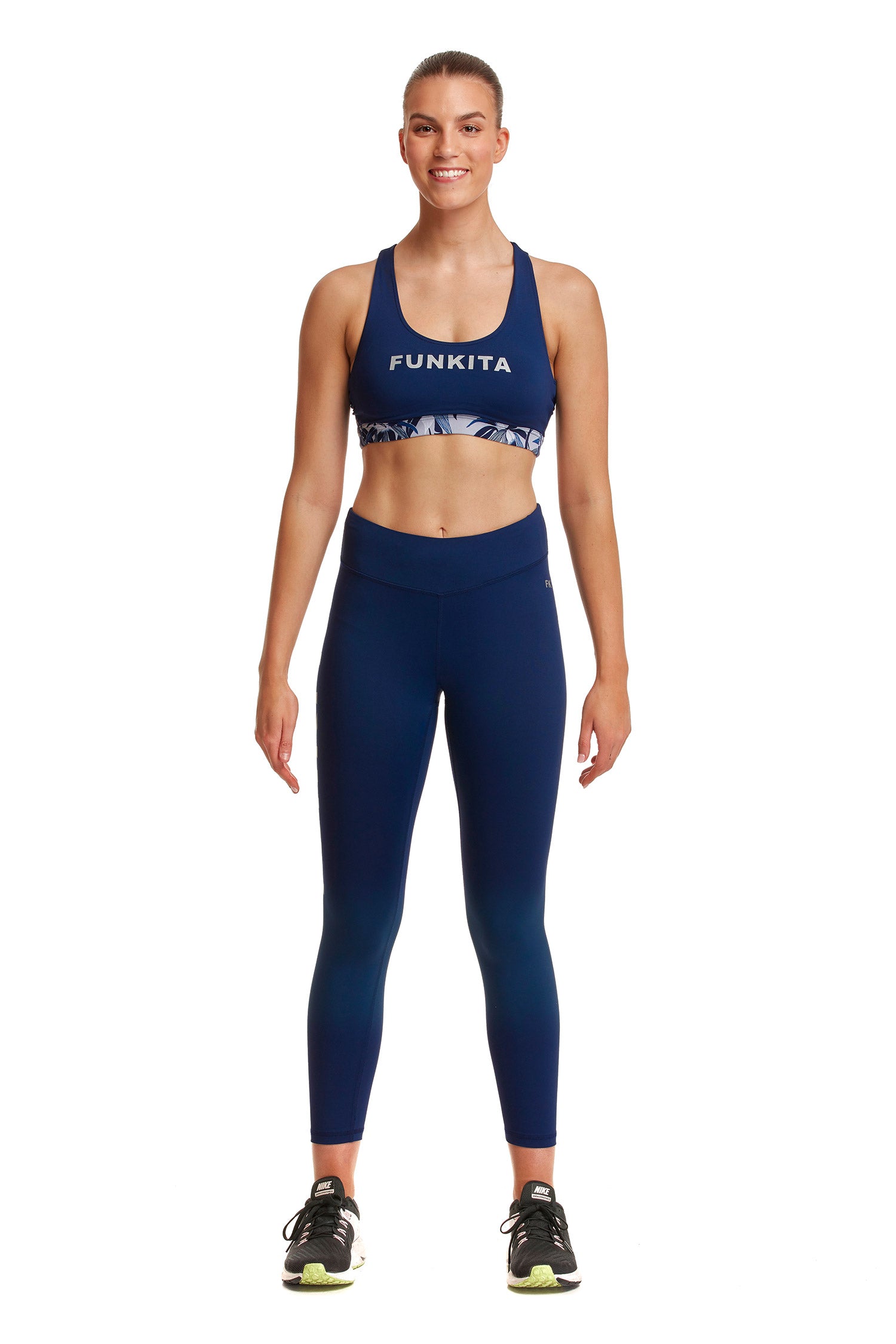 Funkita Fit Ladies X Fit Crop Top Jungle Mist-GB Swimwear