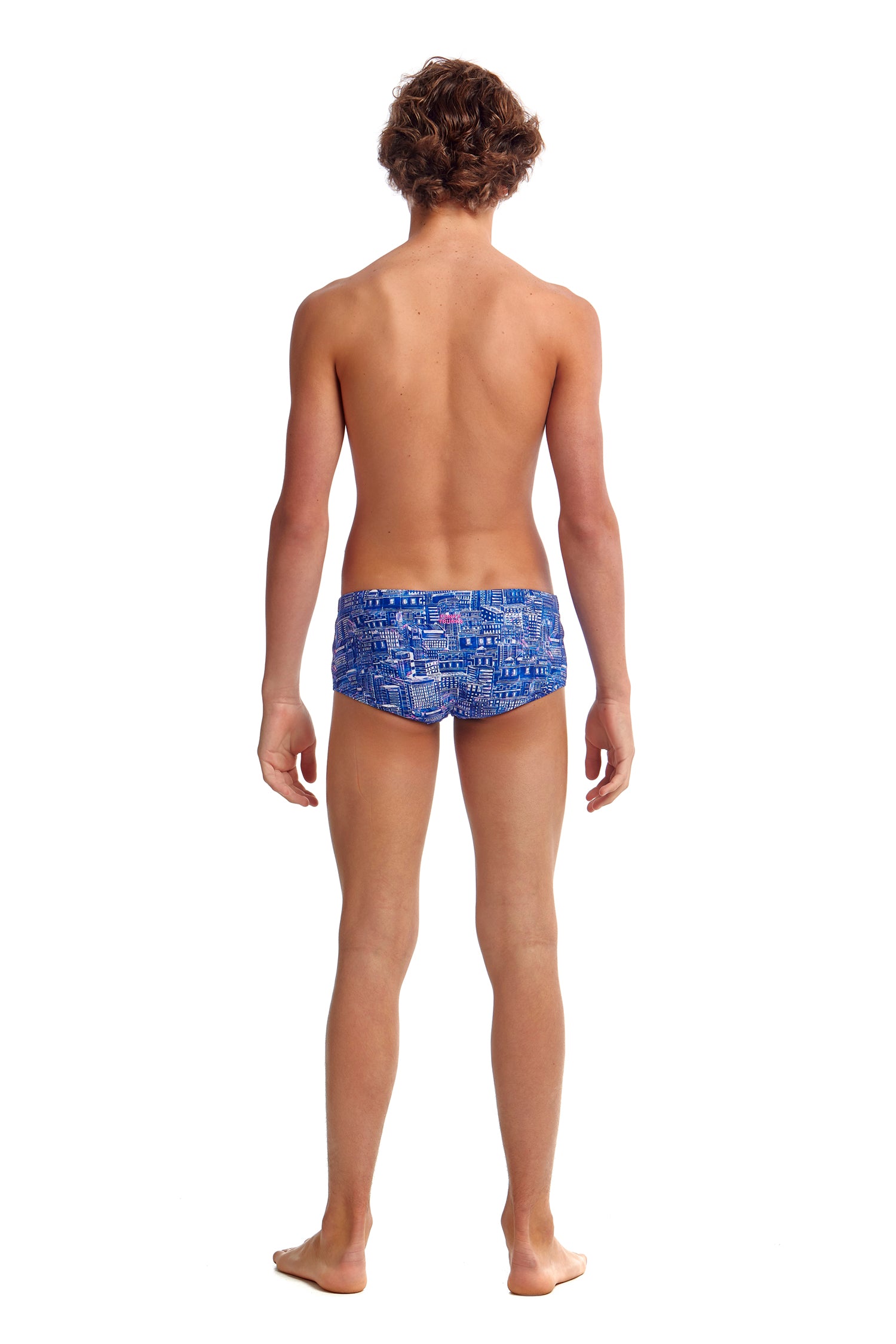 Funky Trunks Boys Classic Trunks Sky City, rear view