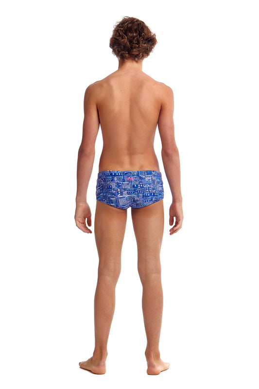 Funky Trunks Boys Classic Trunks Sky City, rear view