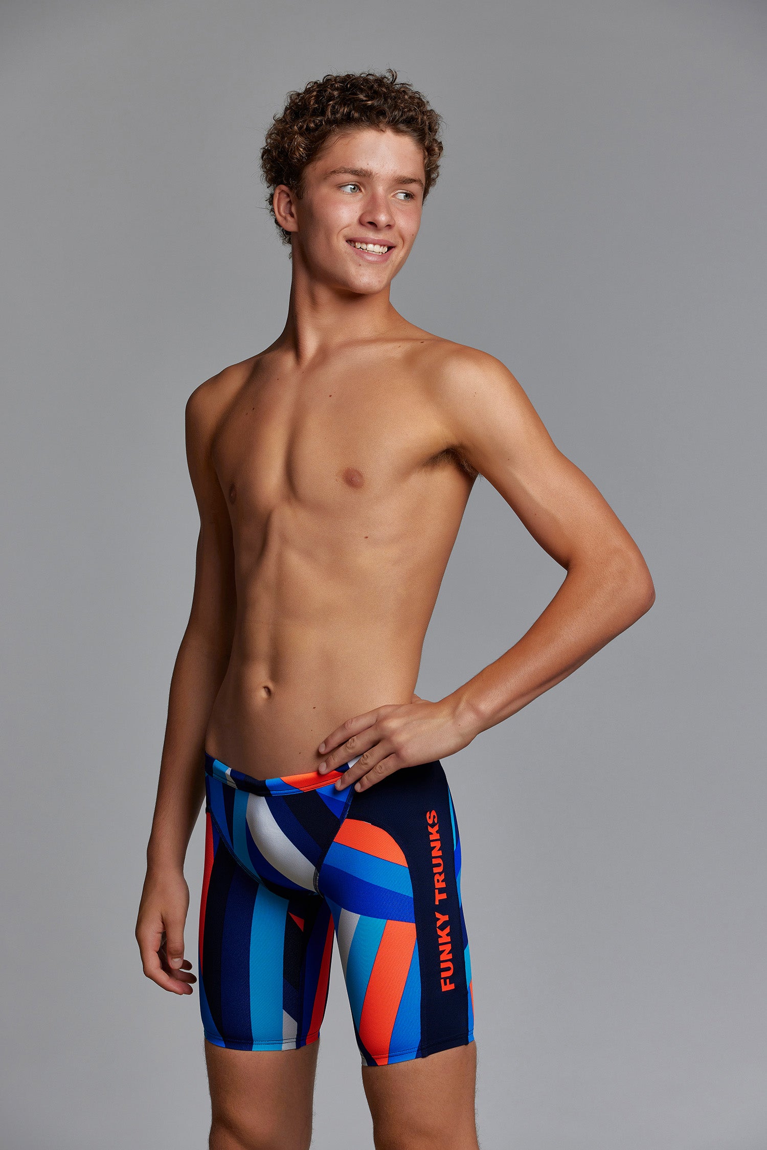 LAST ONE! Funky Trunks Boys Training Jammers Scaffolded-GB Swimwear