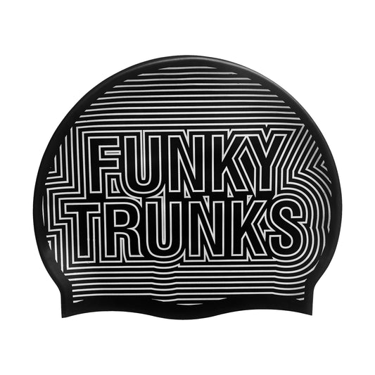 Funky Trunks Silicone Cap Silver Lines-GB Swimwear