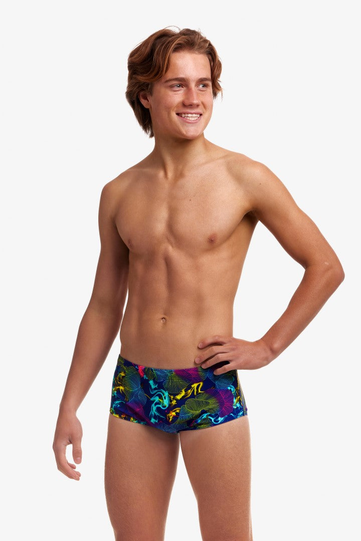 LAST ONE! Funky Trunks Boys Sidewinder Trunks Oyster Saucy-GB Swimwear