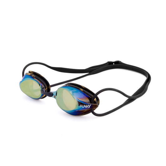 Funky Training Machine Mirrored Goggle Cracked Gold-GB Swimwear