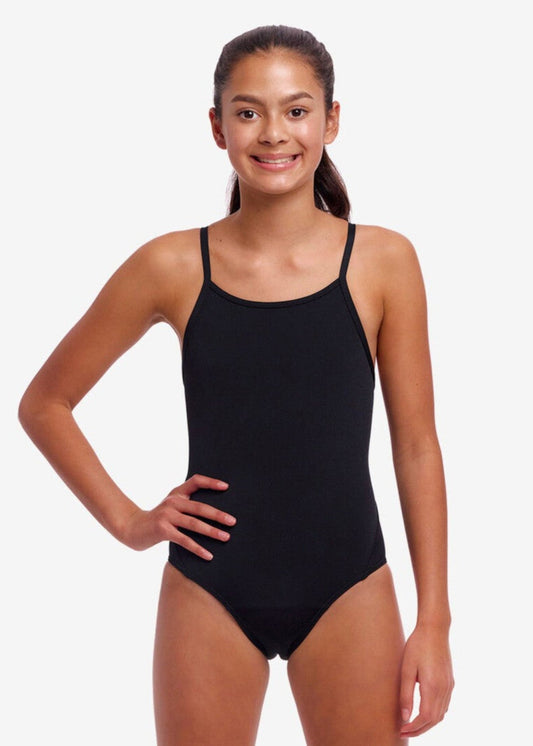 NEW PERIOD PROOF! Funkita Girls Diamond Back Secure One Piece Still Black