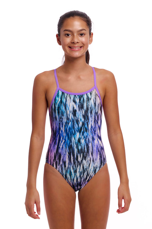 NEW! Funkita Girls Single Strap One Piece Fly Dye