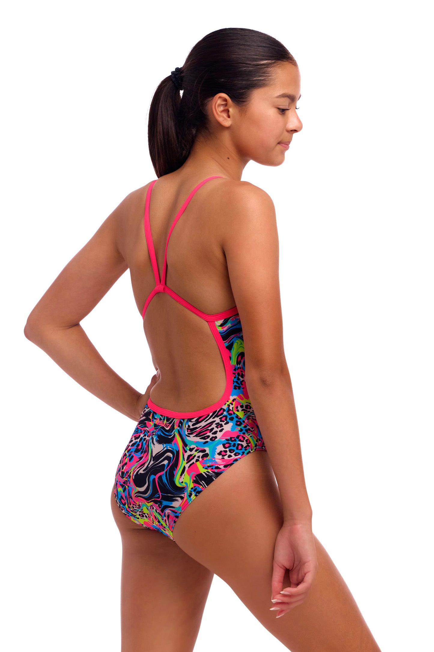 NEW! Funkita Girls Single Strap One Piece Lolly Leopard