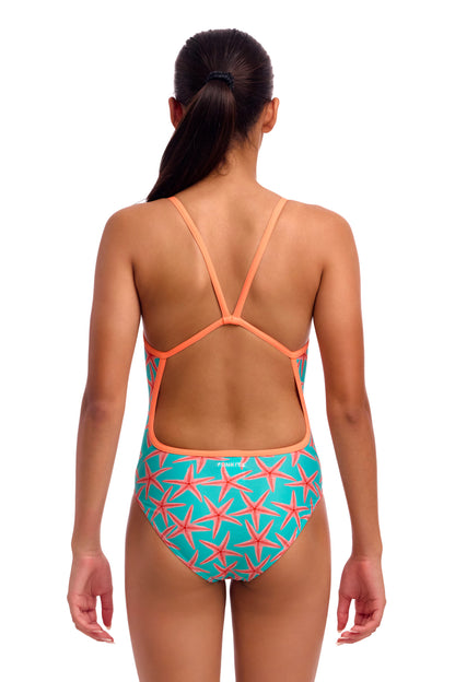 NEW! Funkita Girls Single Strap One Piece Star Party-rear view