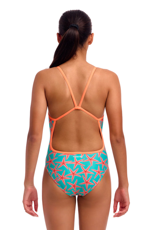NEW! Funkita Girls Single Strap One Piece Star Party-rear view